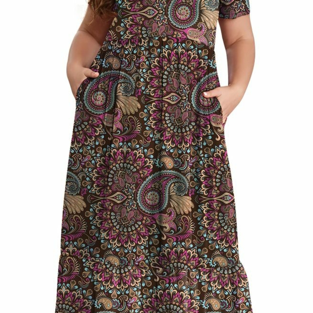 Paisley Print Maxi Dress